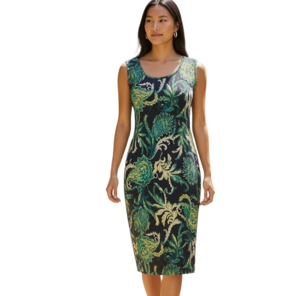 CROFT & BARROW GREEN DRESS SZ.S EUC.